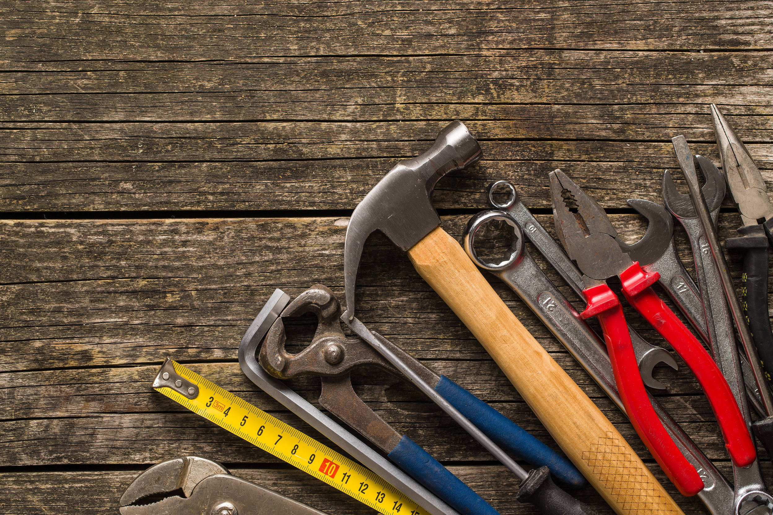 Set of tools. Hand tools for craftsmen.